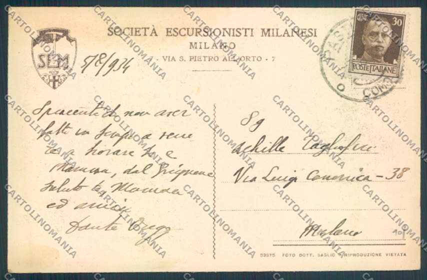 Lecco Campelli Rifugio Nevicata cartolina LQ5038 – retro