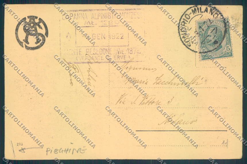 Lecco Monte Resegone Rifugio PIEGHINE cartolina LQ5049 – retro