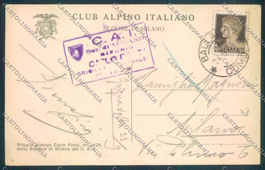 Lecco Grigna Rifugio CAI cartolina LQ5101 – retro