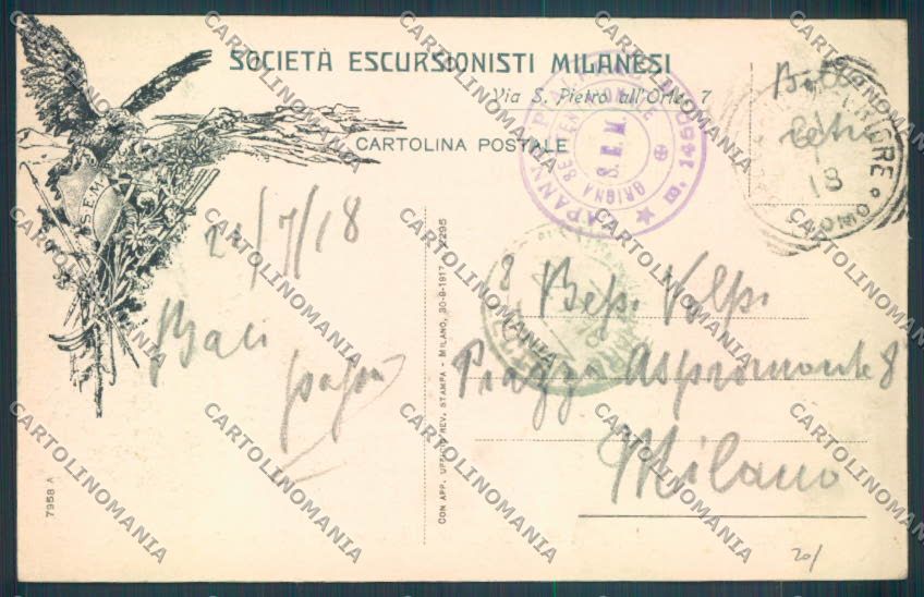 Lecco Campelli Rifugio CAI Nevicata cartolina LQ5106 – retro