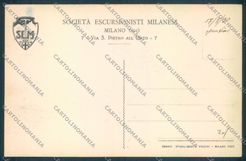 Lecco Grigna Rifugio cartolina LQ5125 – retro