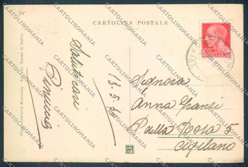 Pavia Salice Terme cartolina LQ5187 – retro