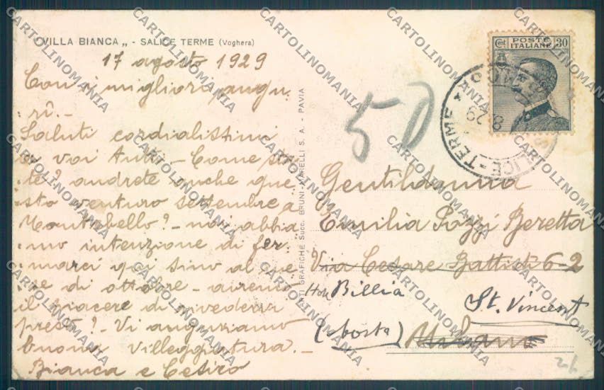 Pavia Salice Terme cartolina LQ5218 – retro