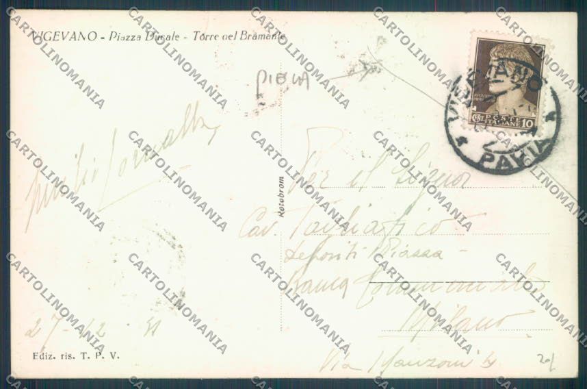 Pavia Vigevano PIEGA Foto cartolina LQ5237 – retro