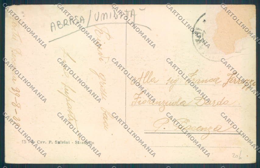 Pavia Montù Beccaria ABRASA TRACCE UMIDO cartolina LQ5256 – retro