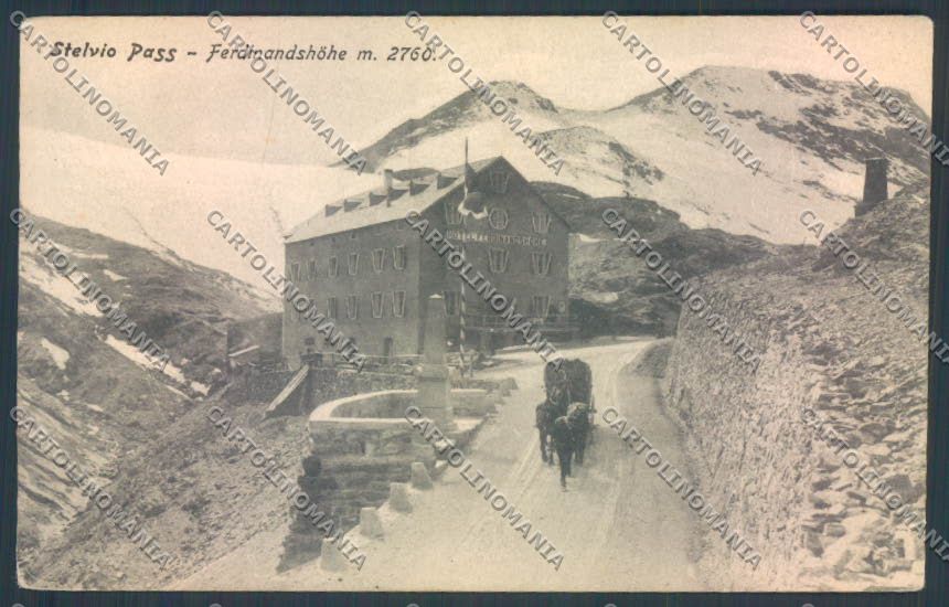 Sondrio Passo dello Stelvio Diligenza cartolina LQ5317 – fronte