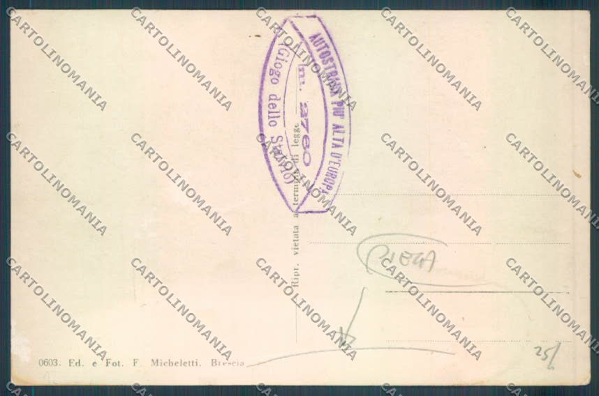 Sondrio Passo dello Stelvio PIEGA Foto cartolina LQ5322 – retro