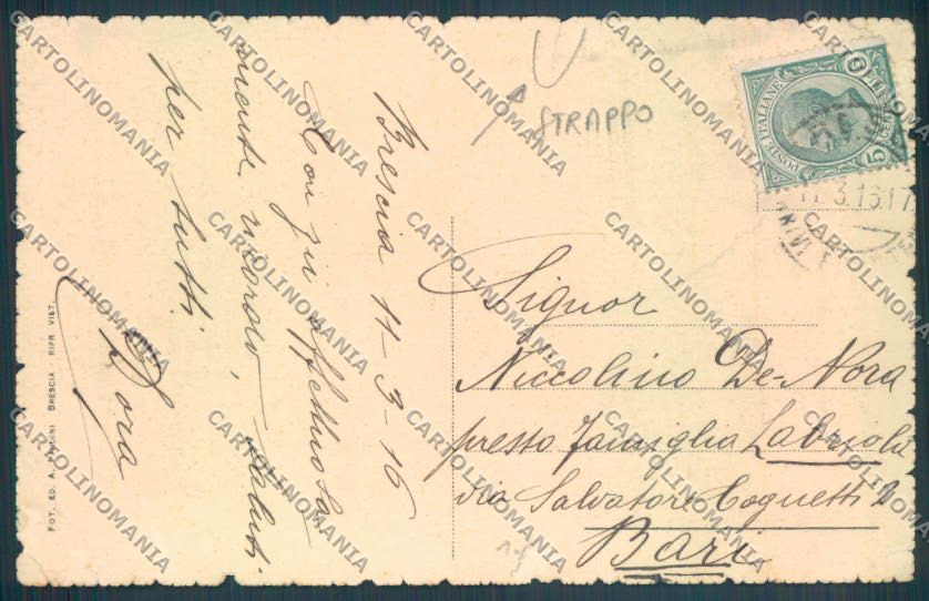 Brescia Città STRAPPO cartolina LQ5352 – retro