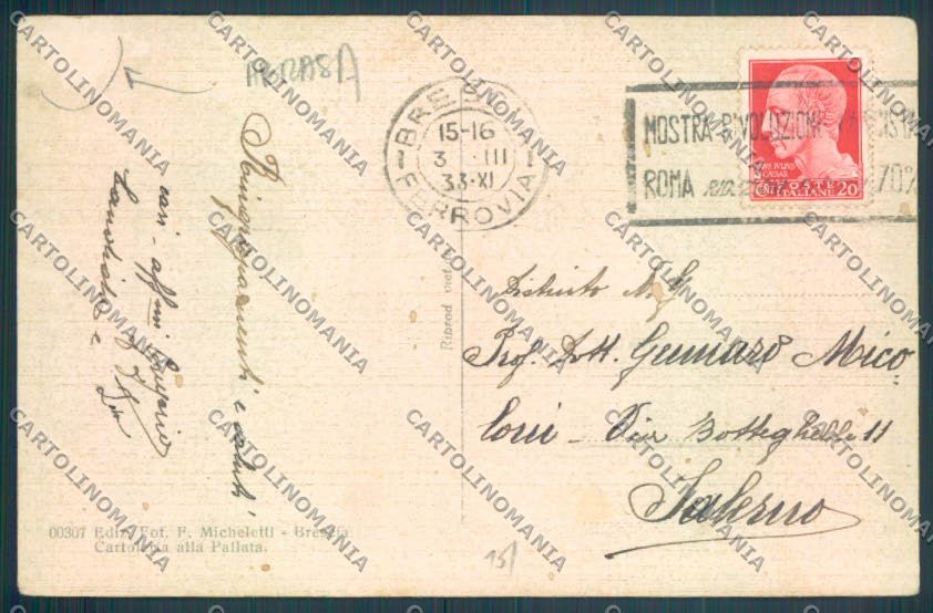 Brescia Città Poste ABRASA cartolina LQ5419 – retro
