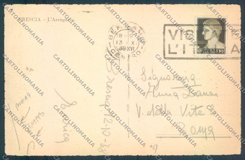 Brescia Città Poste PIEGA STRAPPO cartolina LQ5420 – retro