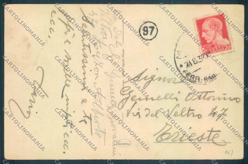 Brescia Città ABRASA cartolina LQ5425 – retro