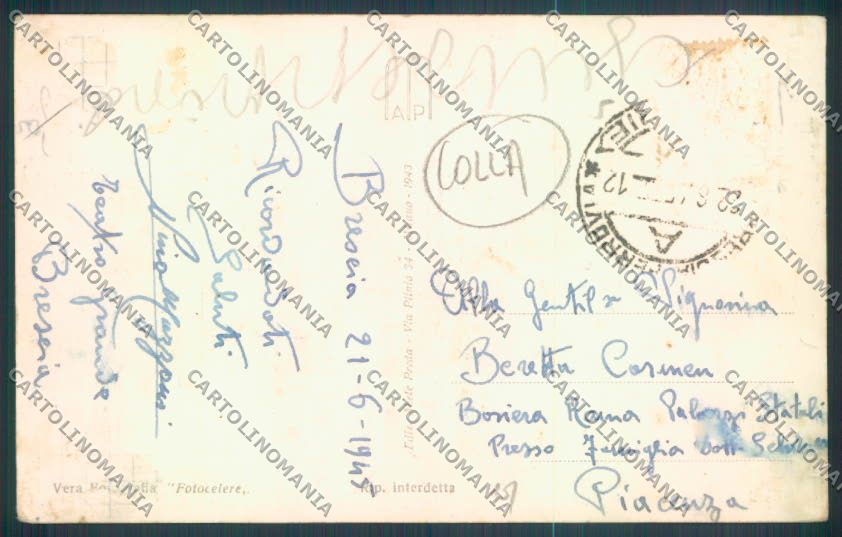Brescia Città Filovia COLLA Foto cartolina LQ5459 – retro