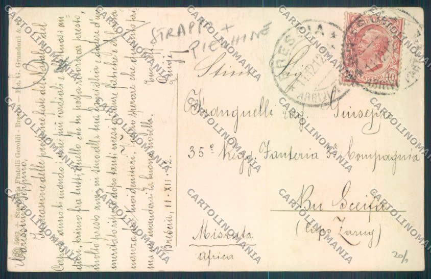 Brescia Città Banca STRAPPO PIEGHINE cartolina LQ5463 – retro