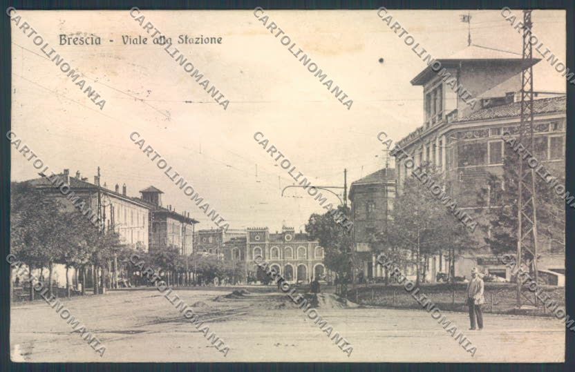 Brescia Città Stazione SCOLLATA cartolina LQ5471 – fronte