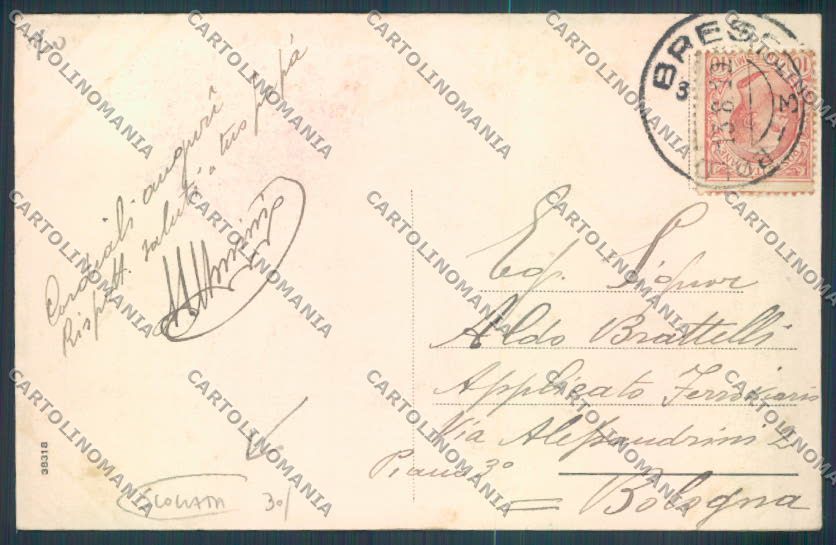 Brescia Città Stazione SCOLLATA cartolina LQ5471 – retro