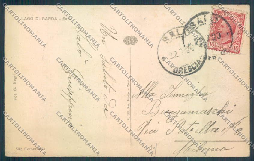 Brescia Salò cartolina LQ5482 – retro