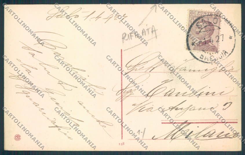 Brescia Salò RIFILATA cartolina LQ5491 – retro