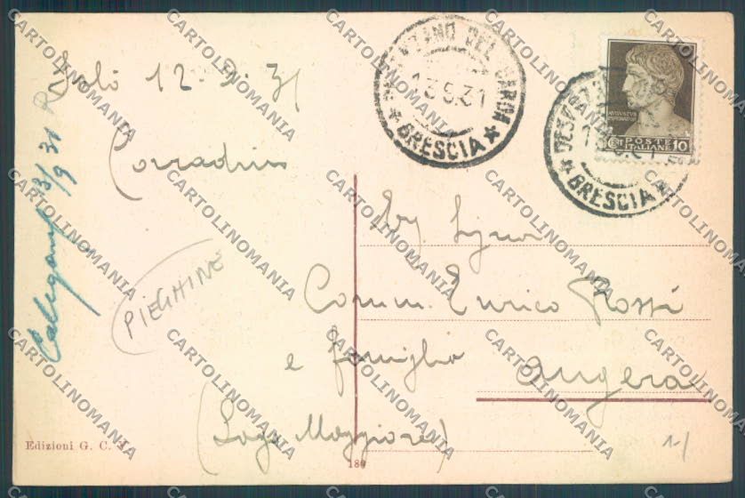 Brescia Salò PIEGHINE cartolina LQ5493 – retro