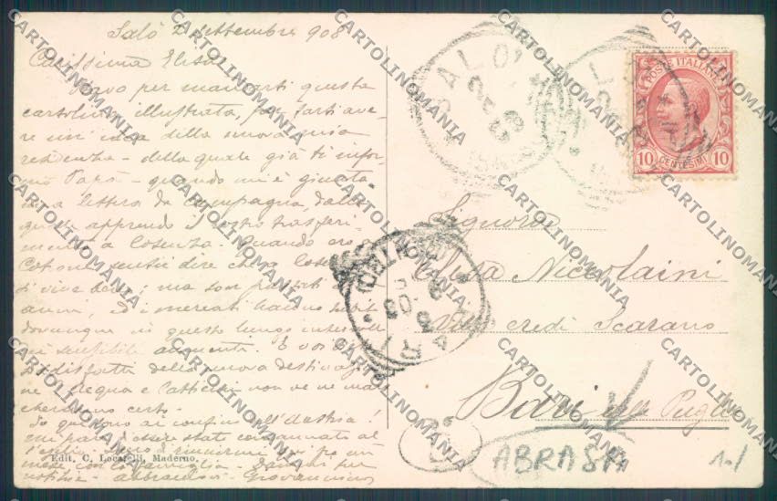 Brescia Salò ABRASA cartolina LQ5500 – retro