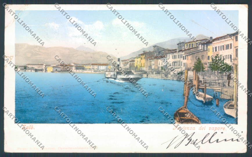 Brescia Salò Battello PIEGHE STRAPPO cartolina LQ5522 – fronte