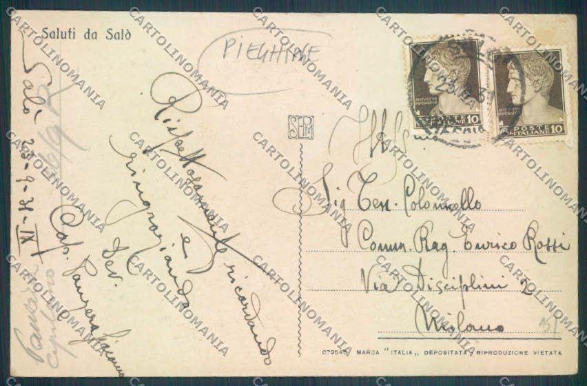 Brescia Salò PIEGHINE cartolina LQ5526 – retro
