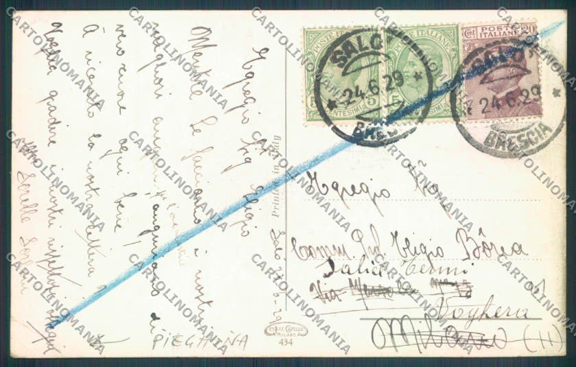 Brescia Salò PIEGHINA cartolina LQ5529 – retro