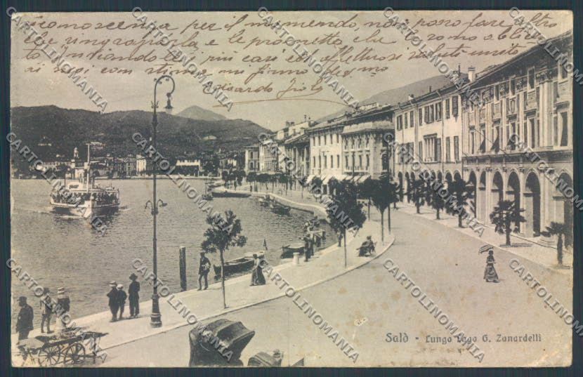 Brescia Salò Battello MACCHIE PIEGHE cartolina LQ5561 – fronte