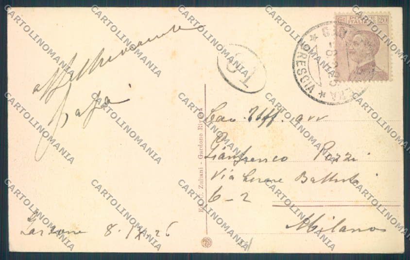 Brescia Gardone Riviera Battello cartolina LQ5563 – retro