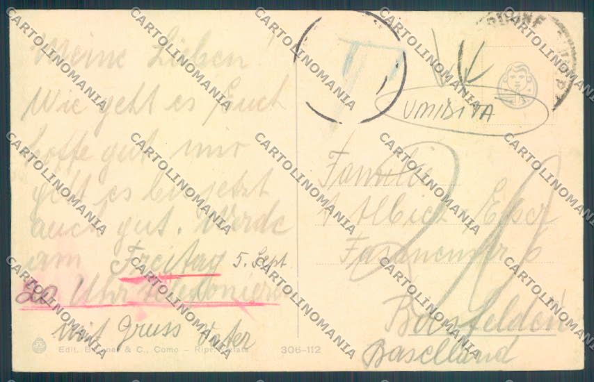 Brescia Gardone Riviera TRACCE UMIDO cartolina LQ5571 – retro