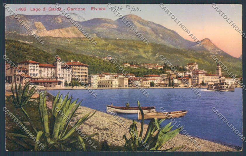 Brescia Gardone Riviera Barca cartolina LQ5577 – fronte