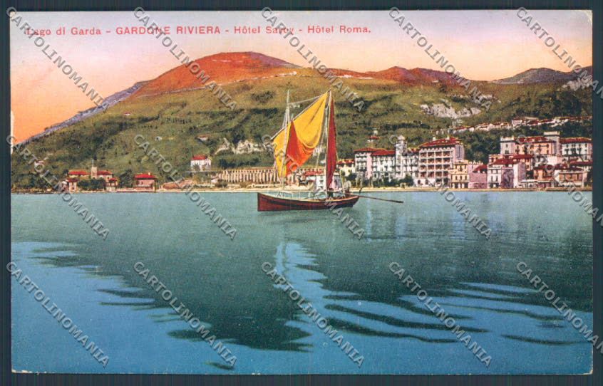 Brescia Gardone Riviera Barca cartolina LQ5581 – fronte