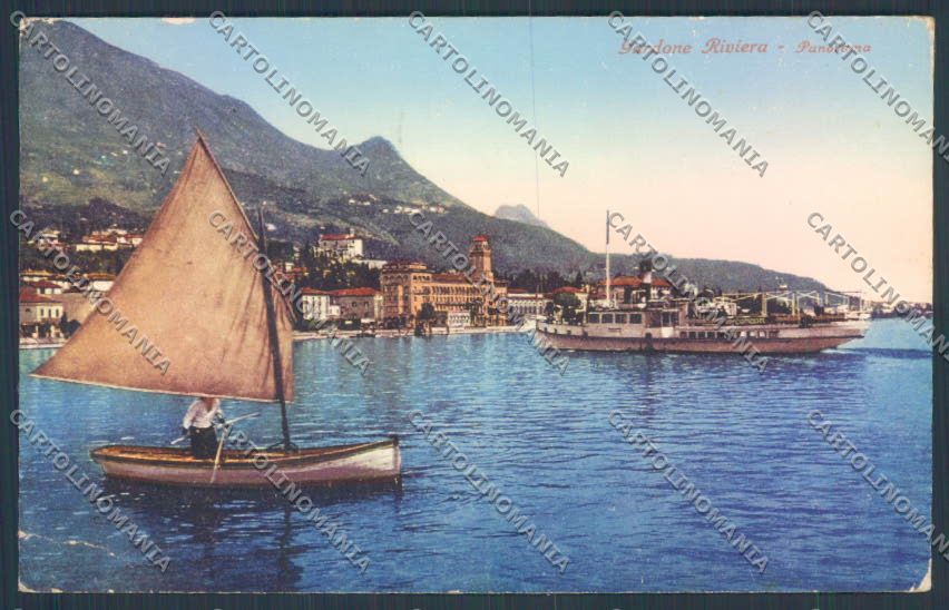 Brescia Gardone Riviera Barca PIEGA cartolina LQ5598 – fronte