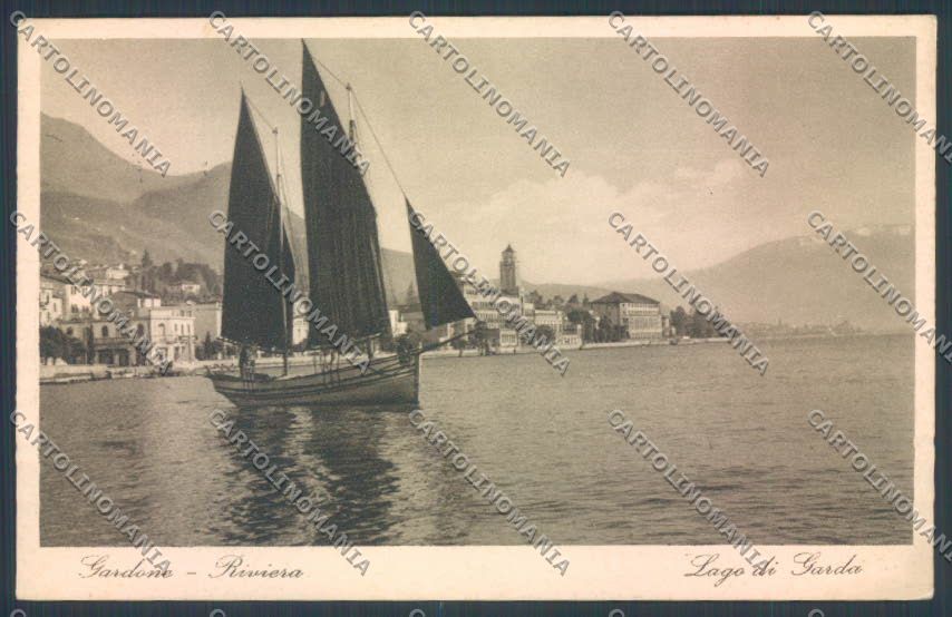 Brescia Gardone Riviera Barca cartolina LQ5639 – fronte
