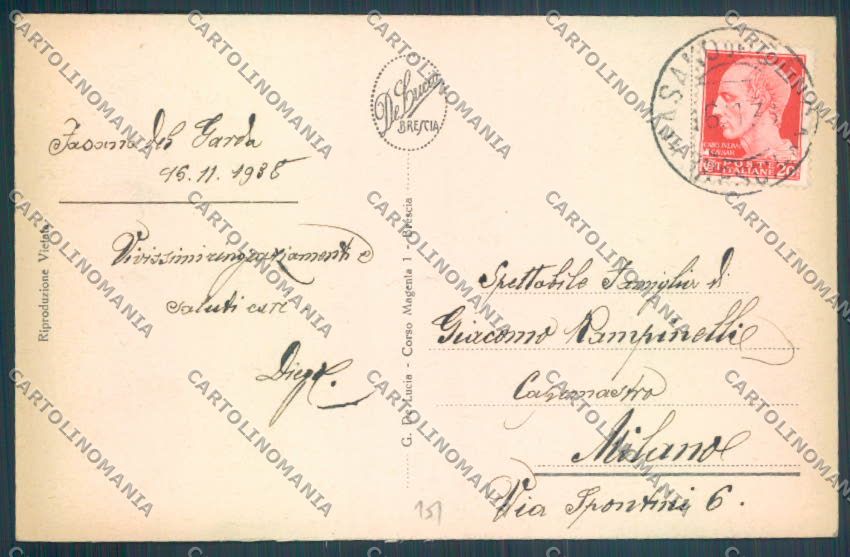 Brescia Fasano cartolina LQ5678 – retro