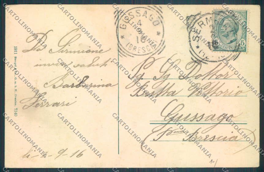 Brescia Sirmione Barca cartolina LQ5819 – retro