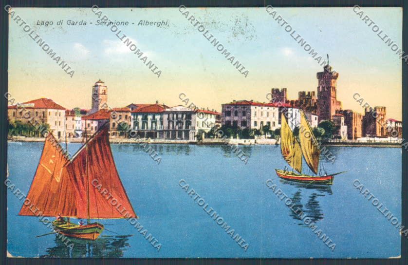 Brescia Sirmione Barca cartolina LQ5825 – fronte