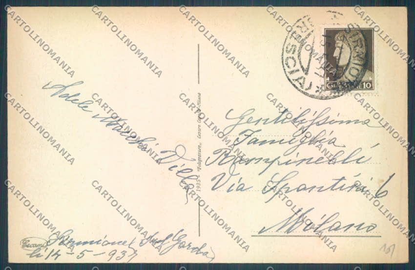 Brescia Sirmione Barca cartolina LQ5850 – retro