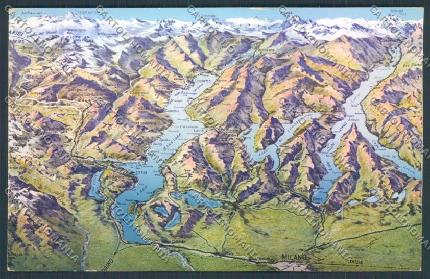 Brescia Lago di Garda Mappa cartolina LQ5984 – fronte