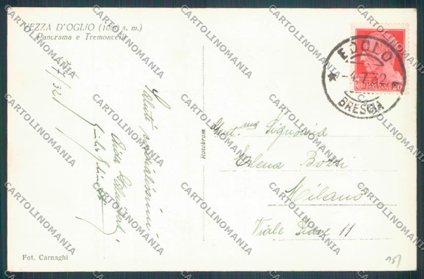 Brescia Vezza d'Oglio Foto cartolina LQ6078 – retro
