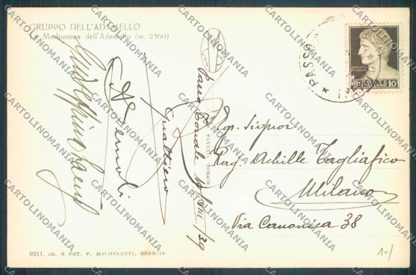 Brescia Adamello Rifugio CAI Foto cartolina LQ6089 – retro