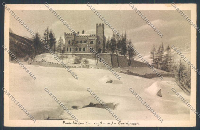Brescia Ponte di Legno Castelpoggio Nevicata cartolina LQ6127 – fronte