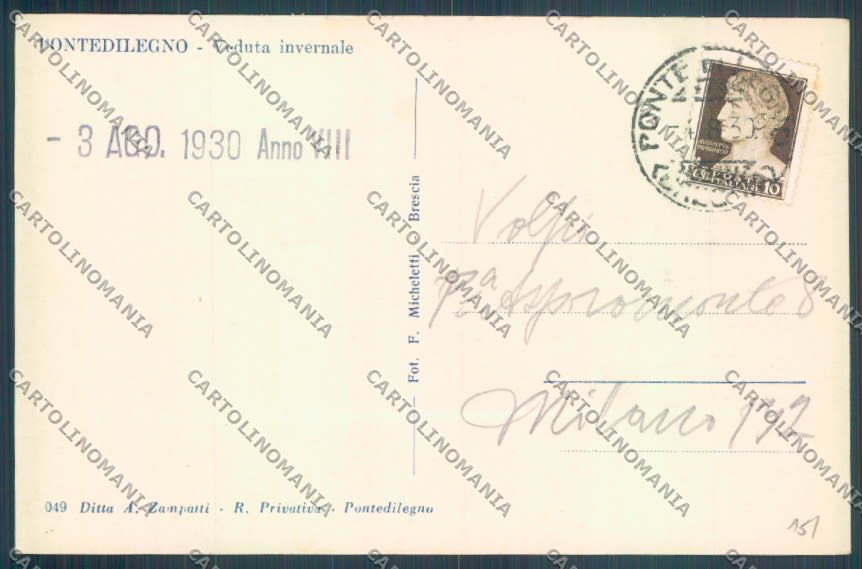 Brescia Ponte di Legno Nevicata Foto cartolina LQ6140 – retro