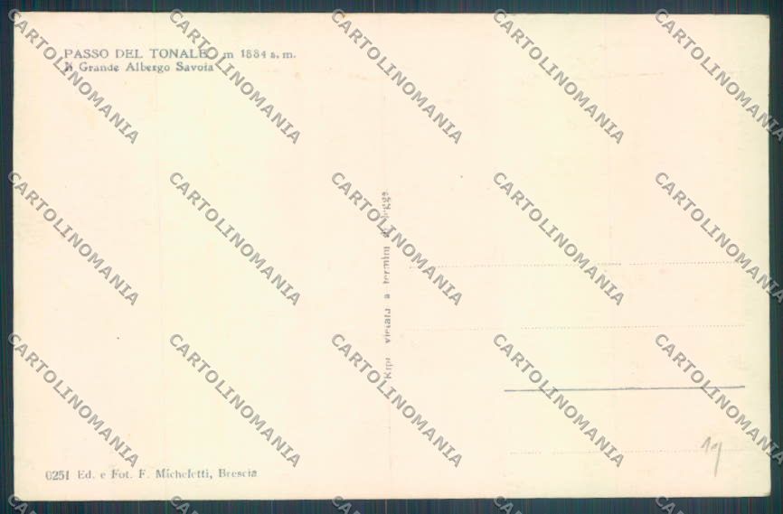 Brescia Passo del Tonale Nevicata Foto cartolina LQ6159 – retro