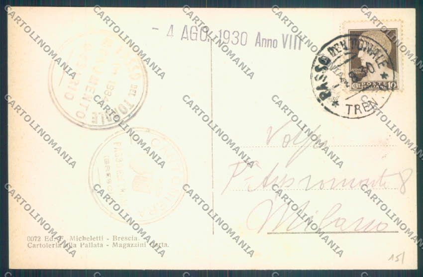 Brescia Passo del Tonale cartolina LQ6176 – retro