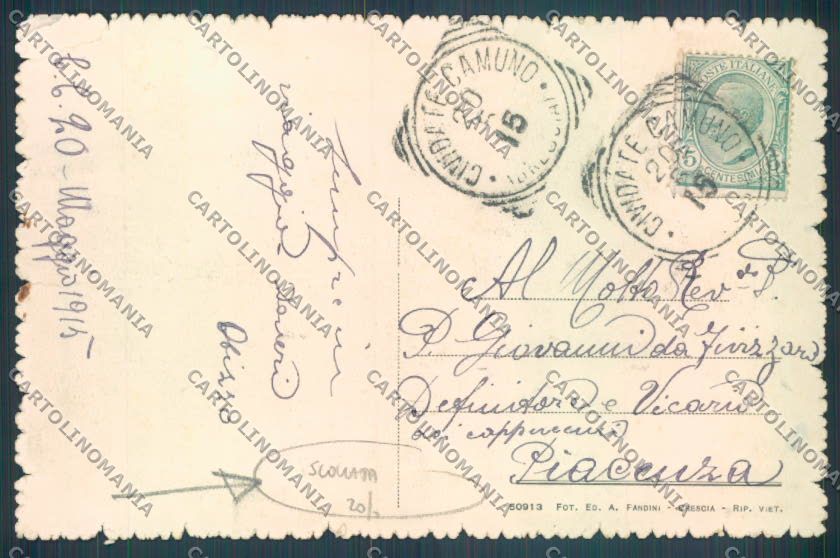 Brescia Cividate Camuno SCOLLATA cartolina LQ6224 – retro
