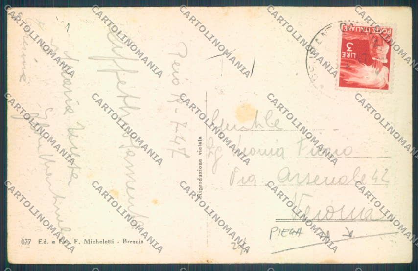 Brescia Ortler Cevedale Impianto Idroelettrico PIEGA cartolina LQ6228 – retro