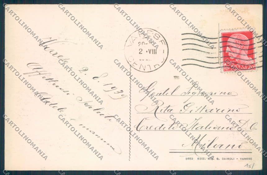 Varese Sacro Monte cartolina LQ6232 – retro