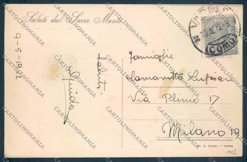 Varese Sacro Monte cartolina LQ6241 – retro