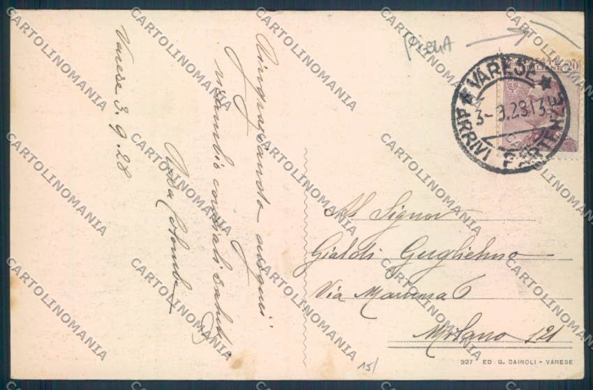 Varese Sacro Monte PIEGA cartolina LQ6254 – retro