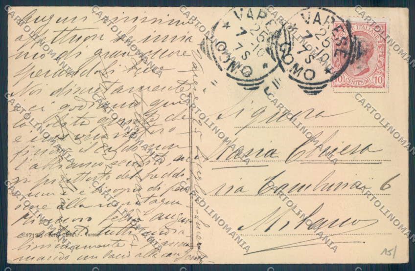 Varese Sacro Monte PIEGHINA cartolina LQ6256 – retro
